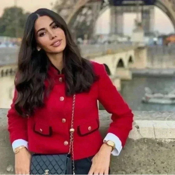 ✨SALE✨ Zara Textured Weave Jacket with Pockets Size L - Picture 5 of 13